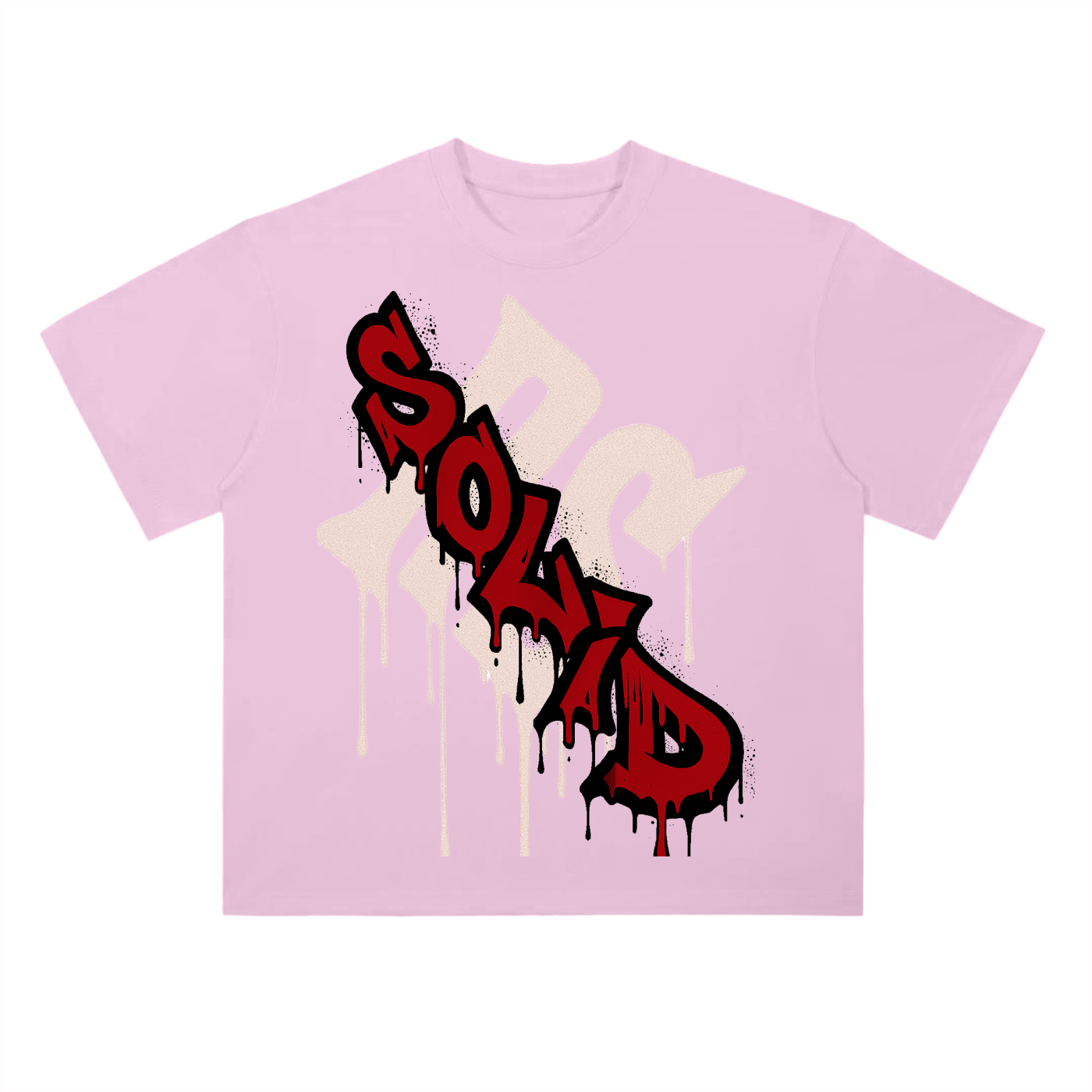 Graffiti Red Drop Shoulder Tee