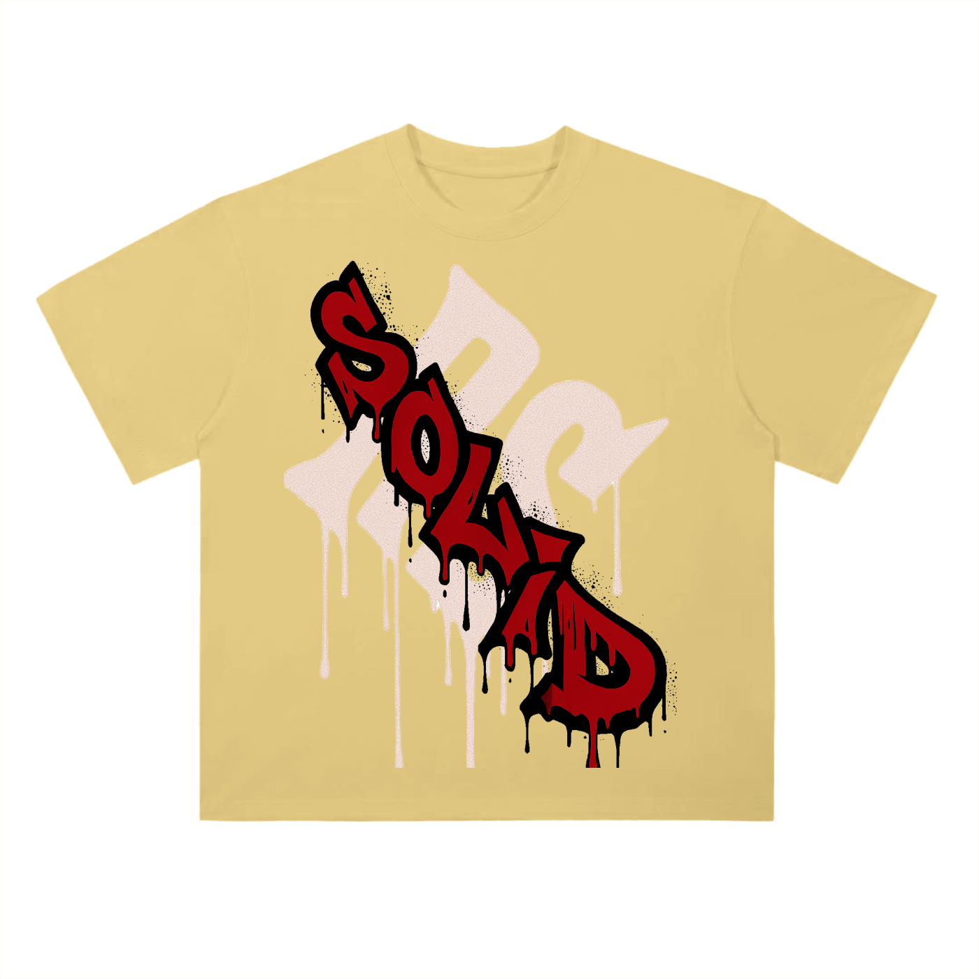 Graffiti Red Drop Shoulder Tee