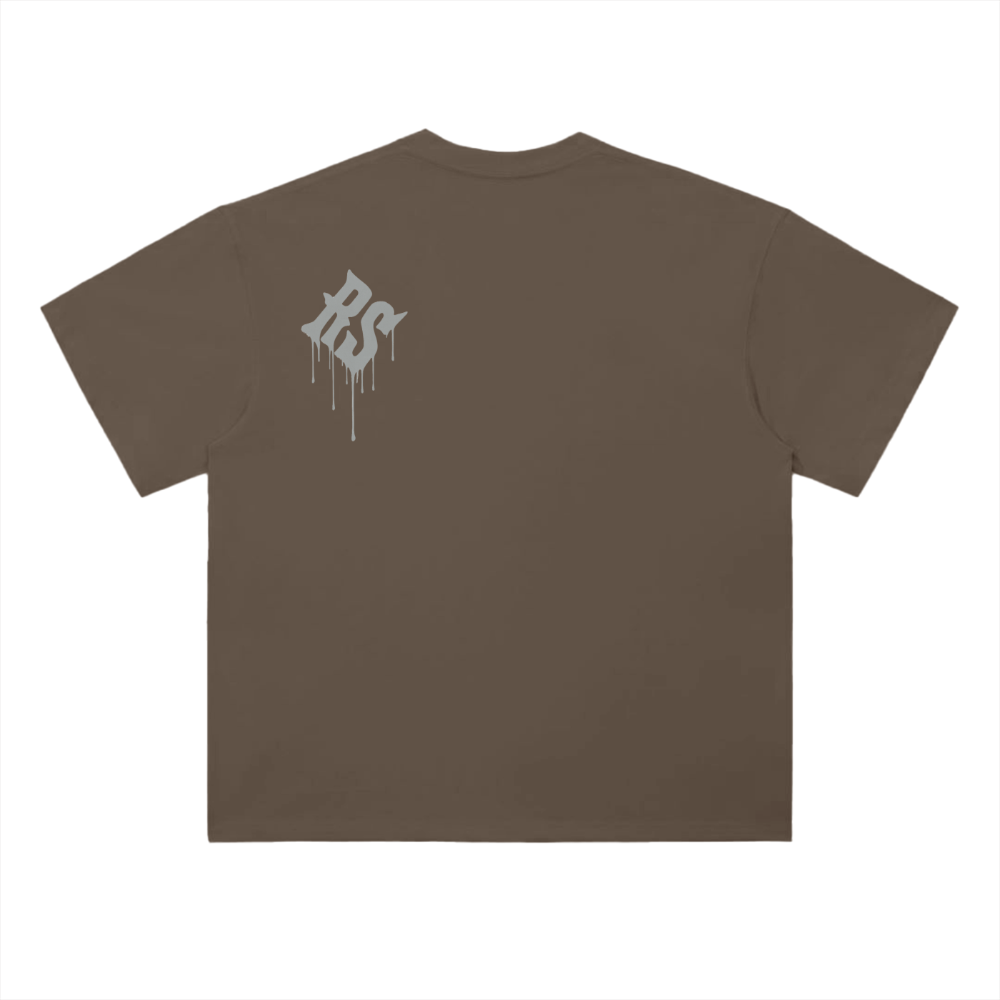 Graffiti Drop Shoulder Grey Tee