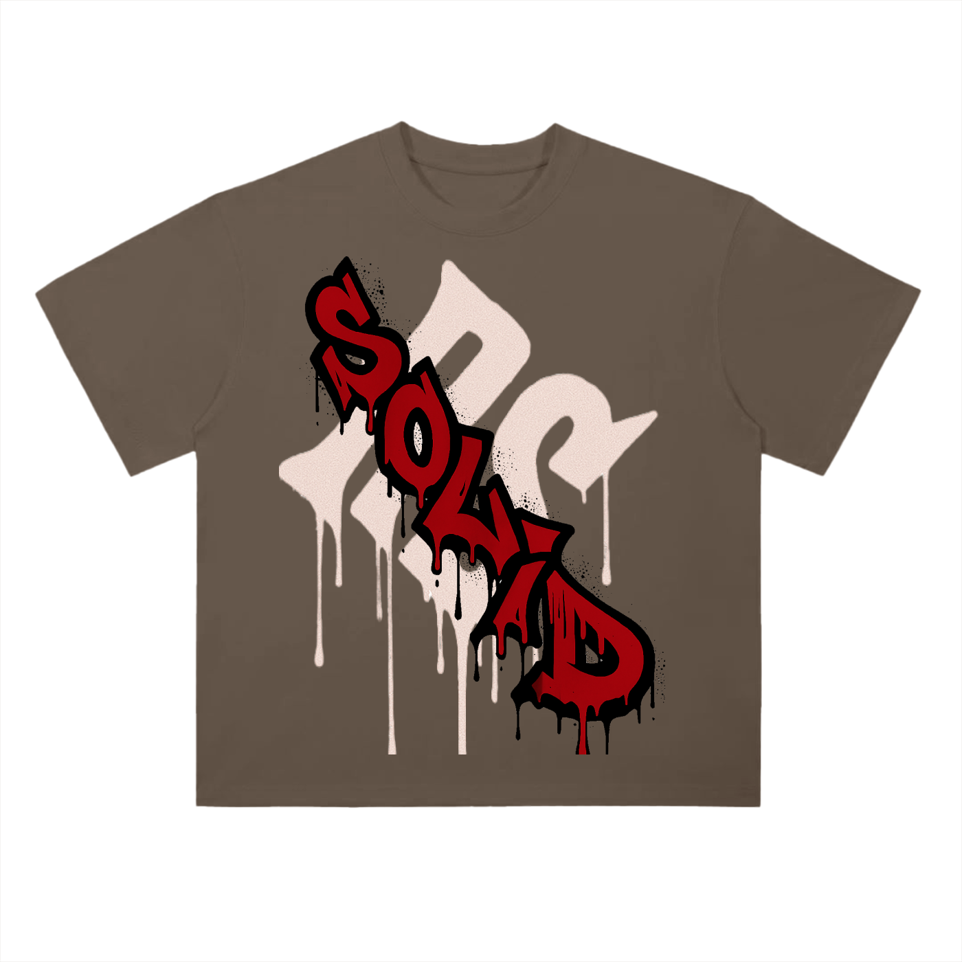 Graffiti Red Drop Shoulder Tee