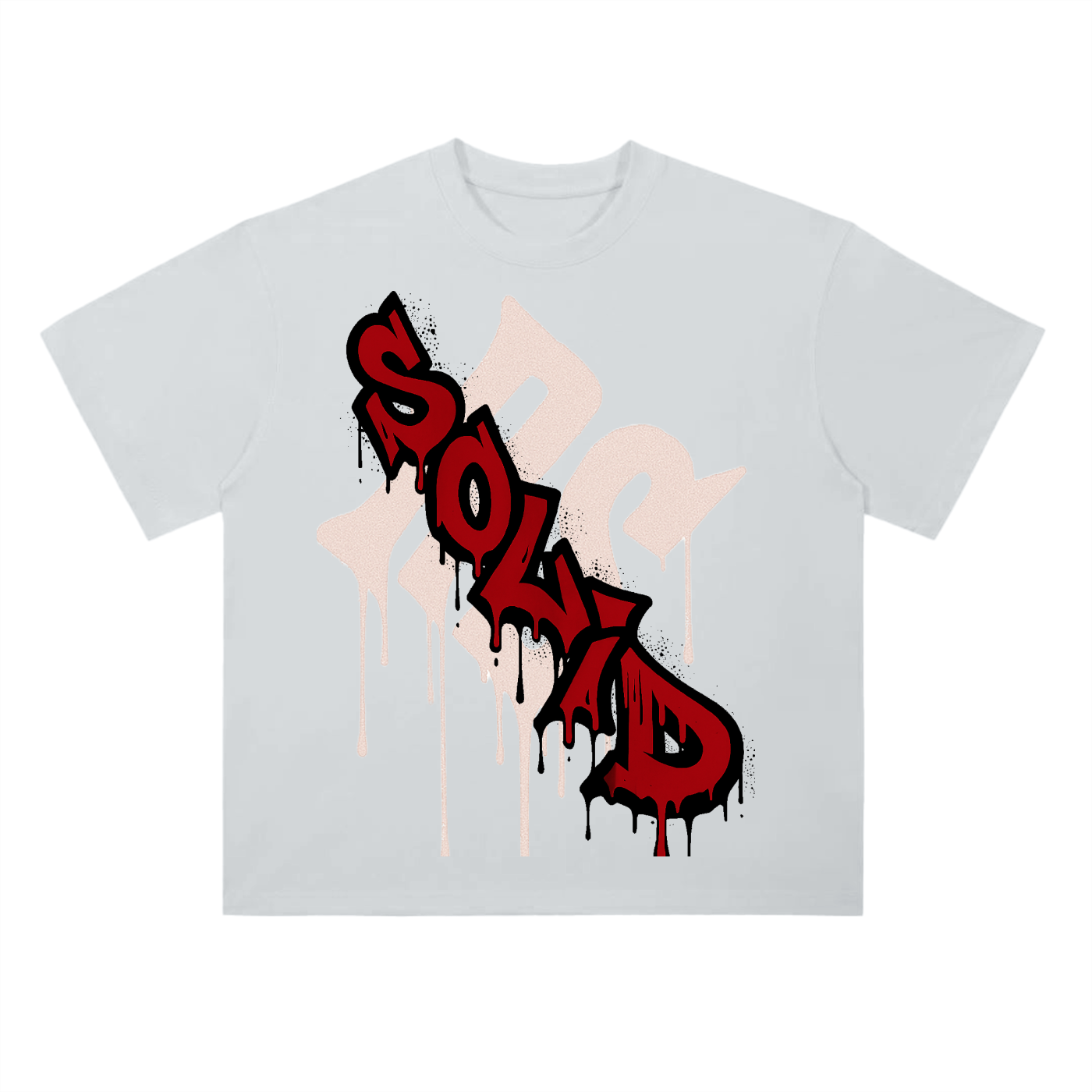 Graffiti Red Drop Shoulder Tee
