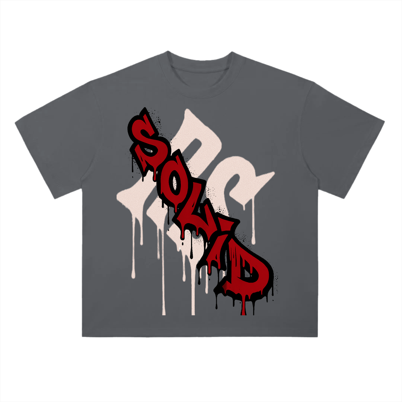 Graffiti Red Drop Shoulder Tee
