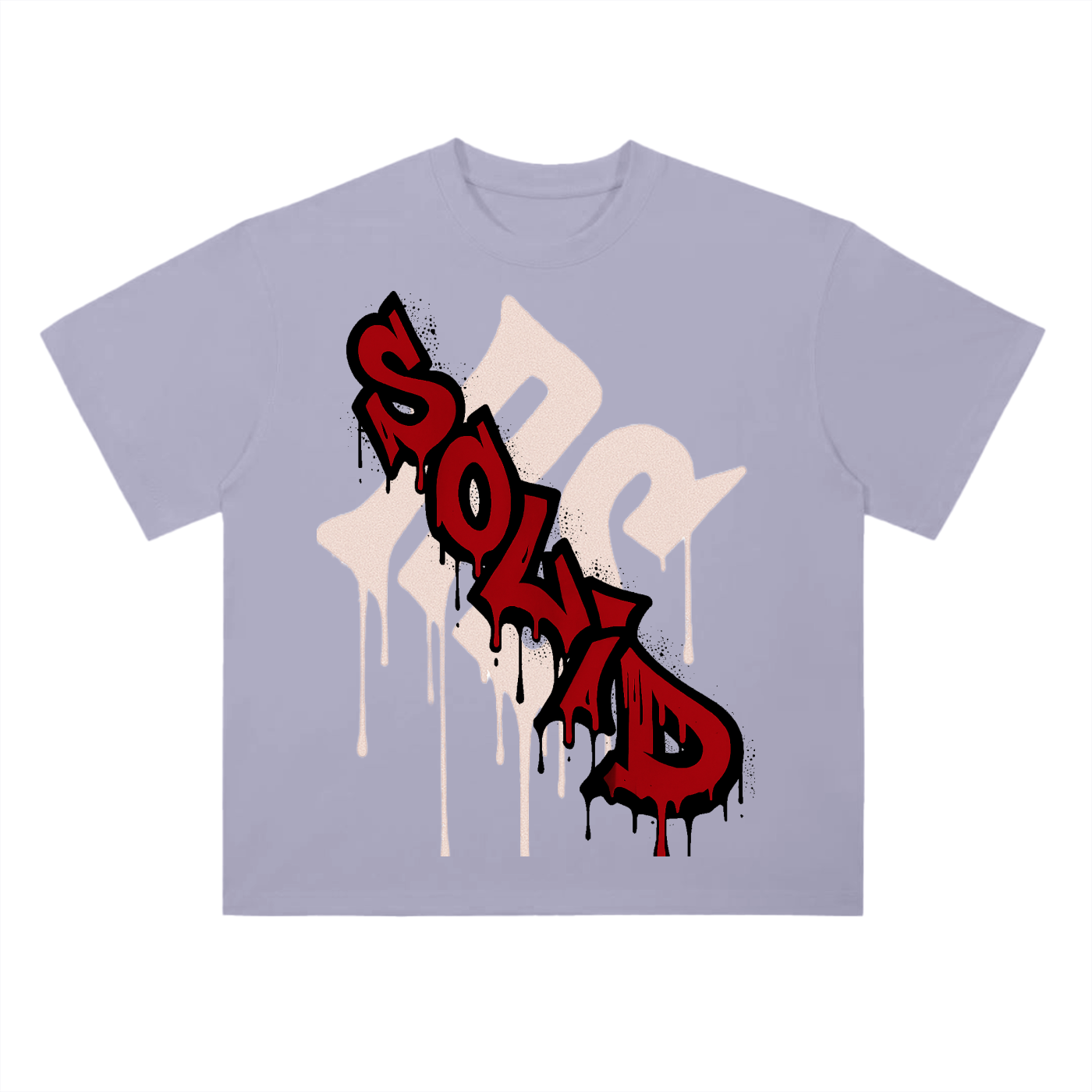 Graffiti Red Drop Shoulder Tee