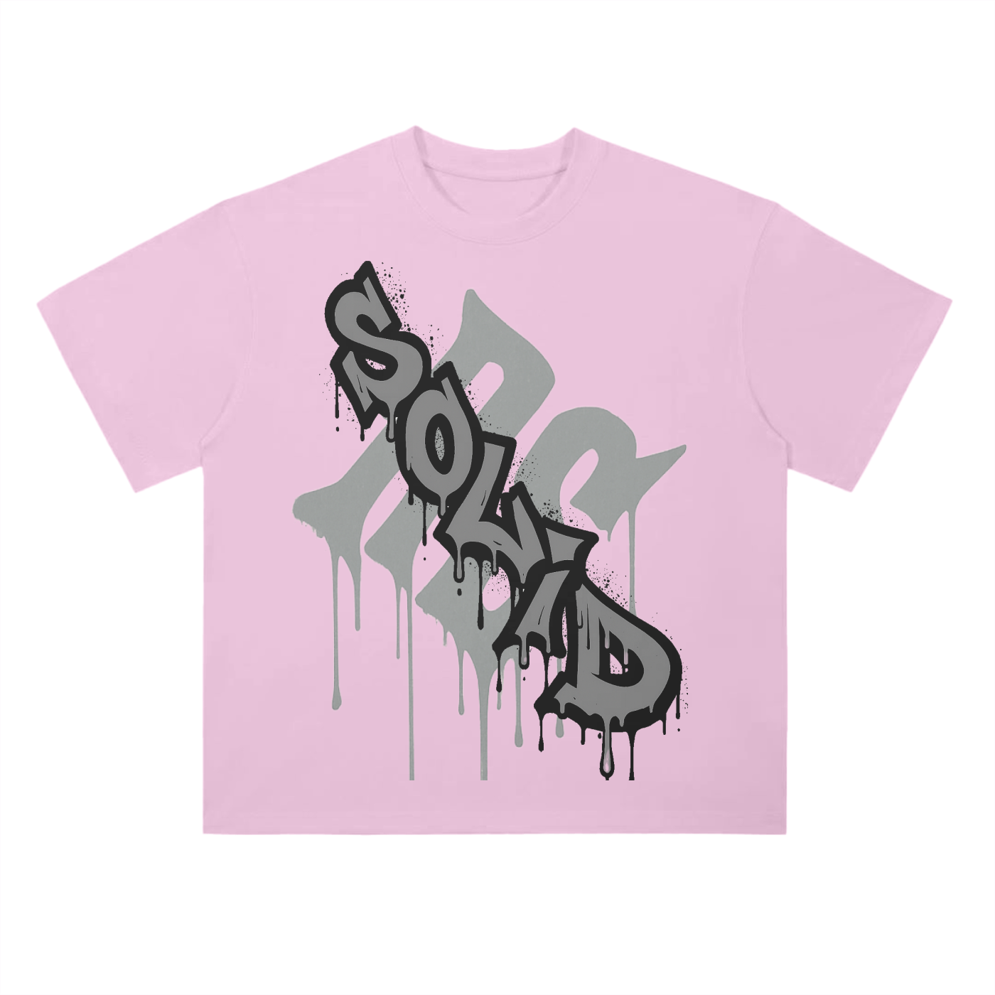 Graffiti Drop Shoulder Grey Tee
