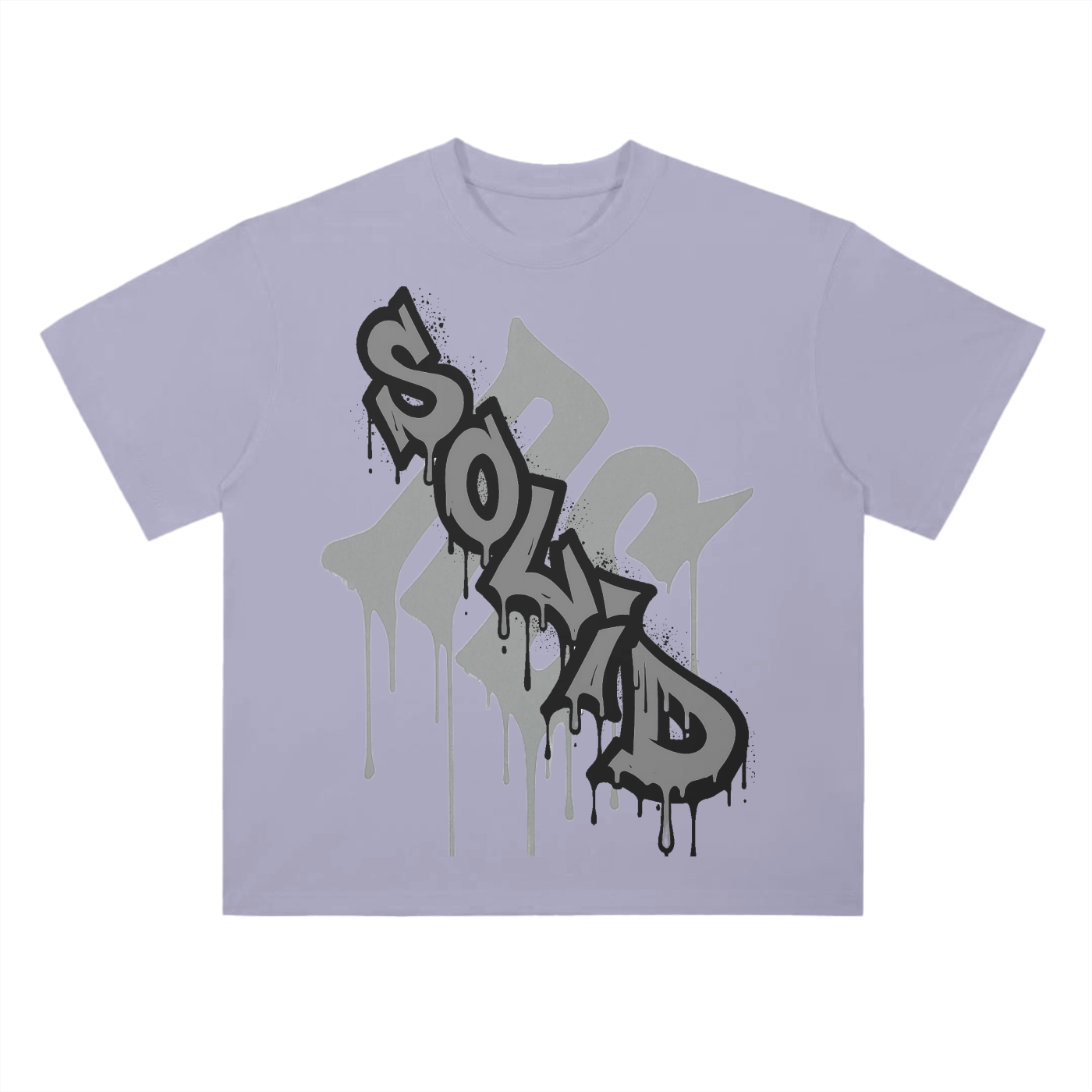 Graffiti Drop Shoulder Grey Tee
