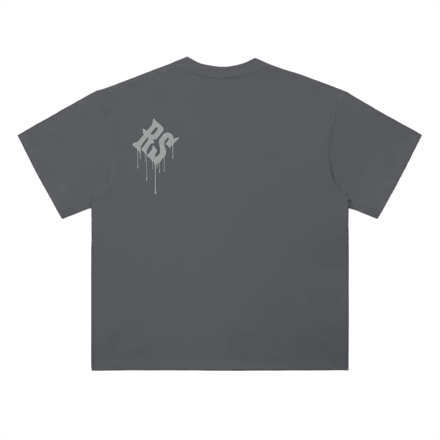 Graffiti Drop Shoulder Grey Tee