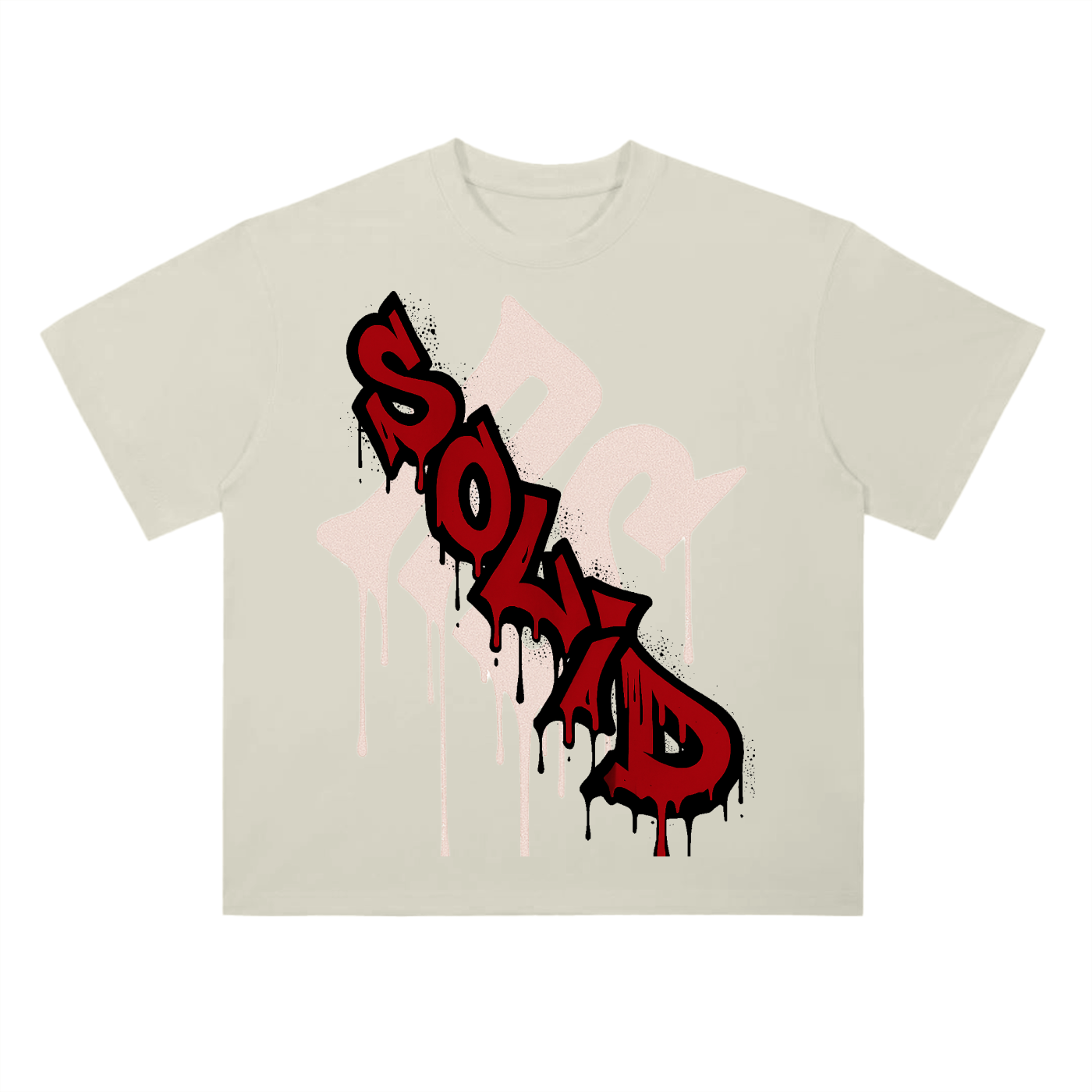 Graffiti Red Drop Shoulder Tee
