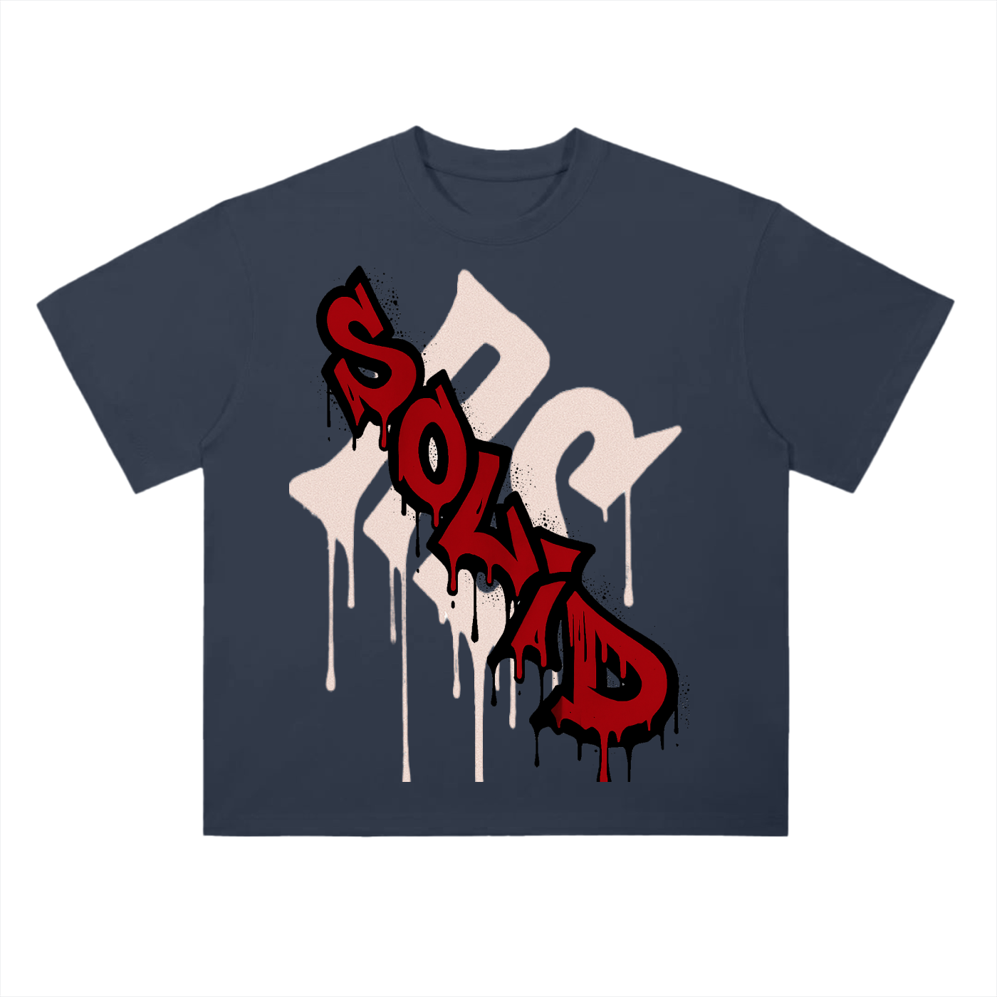 Graffiti Red Drop Shoulder Tee