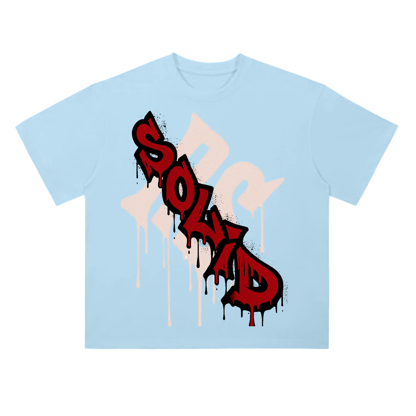 Graffiti Red Drop Shoulder Tee