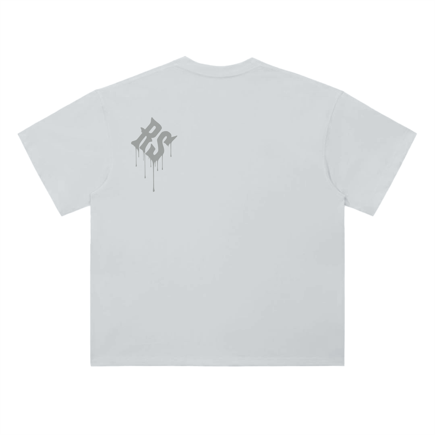 Graffiti Drop Shoulder Grey Tee
